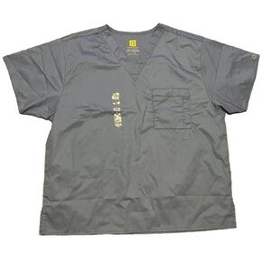 Wonderwink Wonderwork Scrub Top Blue Unisex Classic Fit Size L NWT